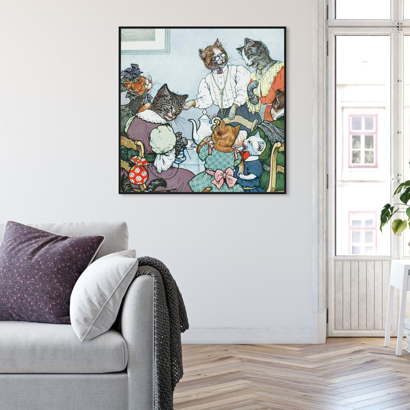 Hanging view of The Cat Family featuring animals and cats and kitties art.