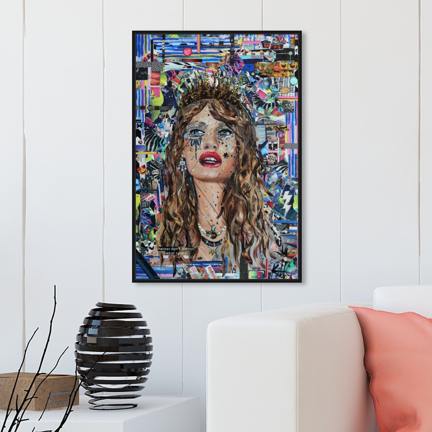 Hanging view of Heroes by Katy Hirschfeld featuring fashion and glam and portraits art.