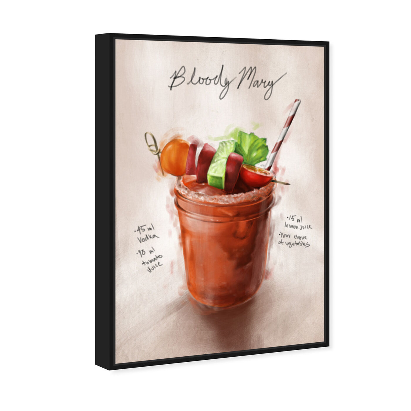 Angled view of Bloody Mary featuring drinks and spirits and cocktails art.