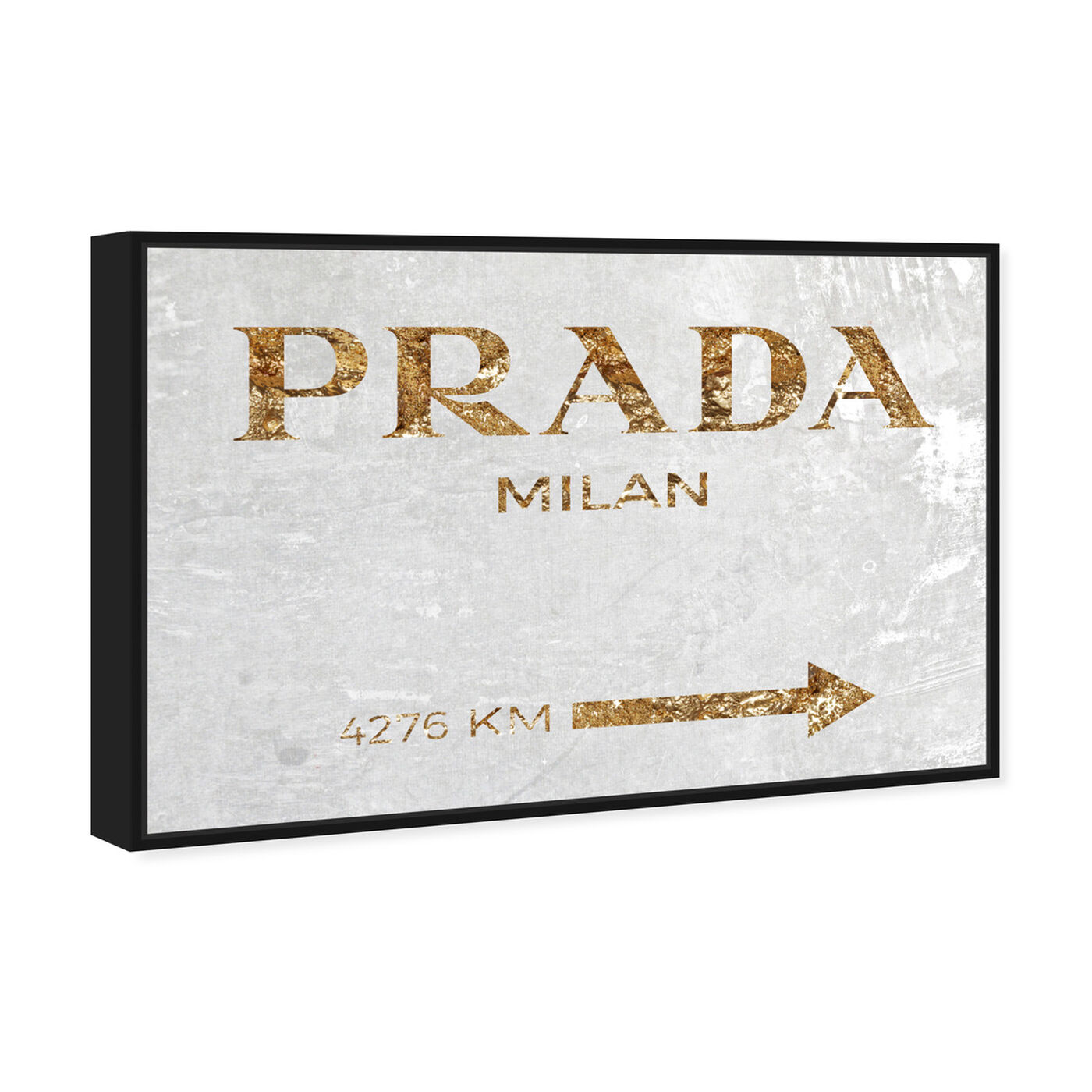 Angled view of Milan Gold White Velvet featuring fashion and glam and road signs art.