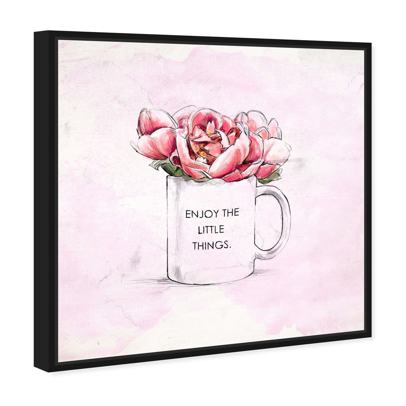 Angled view of Enjoy The Little Things featuring floral and botanical and florals art.