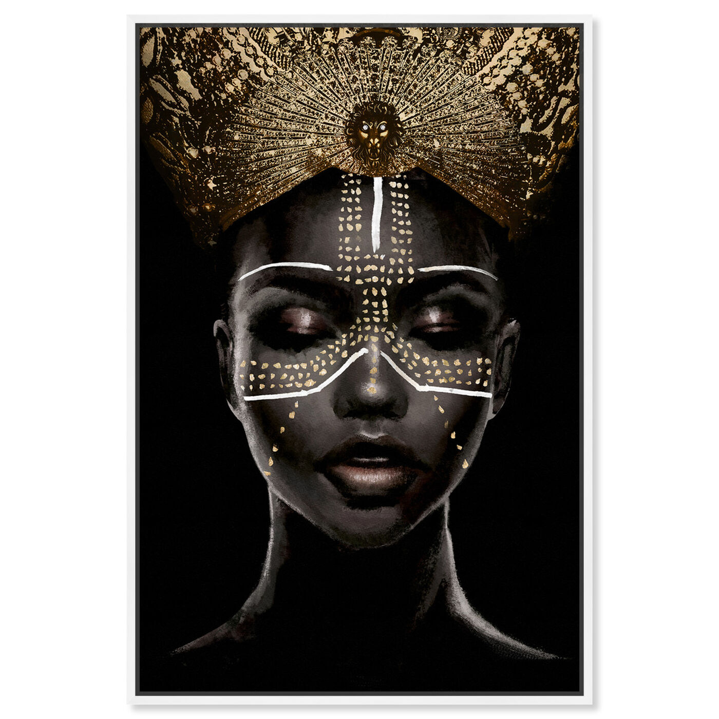 Front view of Queenly Reign of Gold II featuring fashion and glam and portraits art.