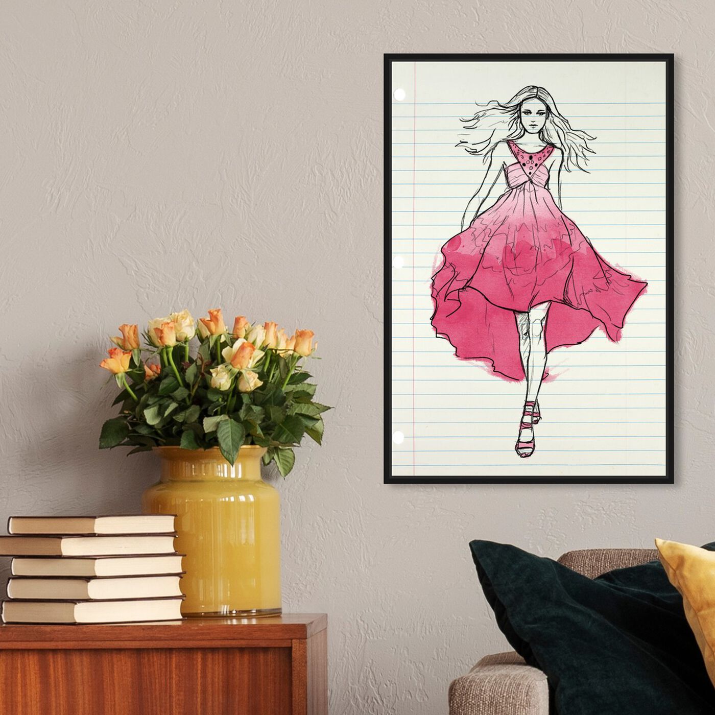 Hanging view of Runway Letter Rose featuring fashion and glam and dress art.