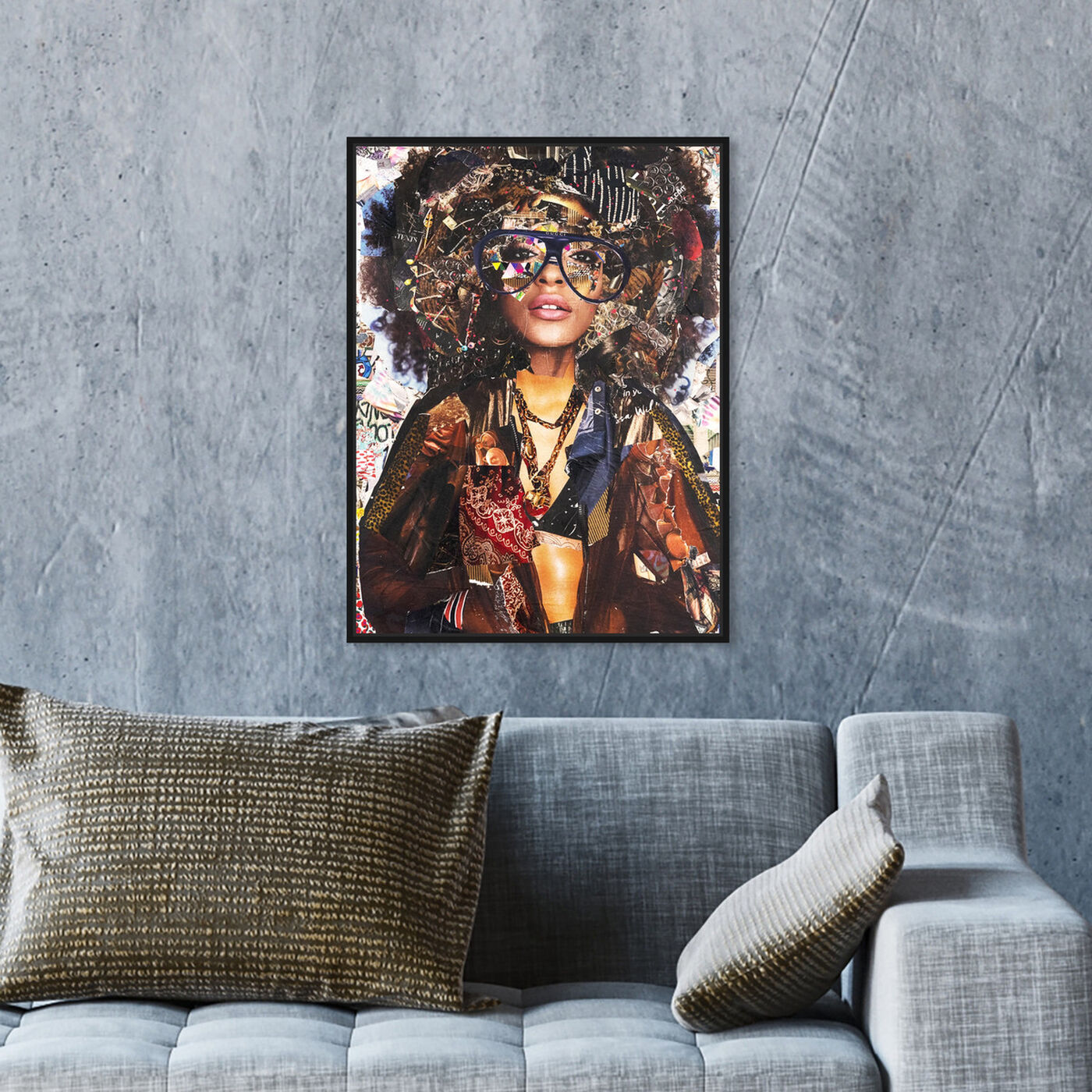 Hanging view of Katy Hirschfeld - Glam Fro featuring fashion and glam and portraits art.