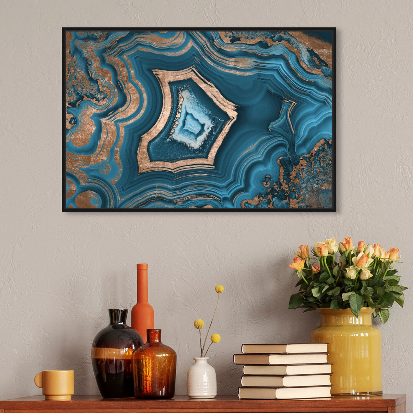 Hanging view of Dreaming About You Geode featuring abstract and crystals art.