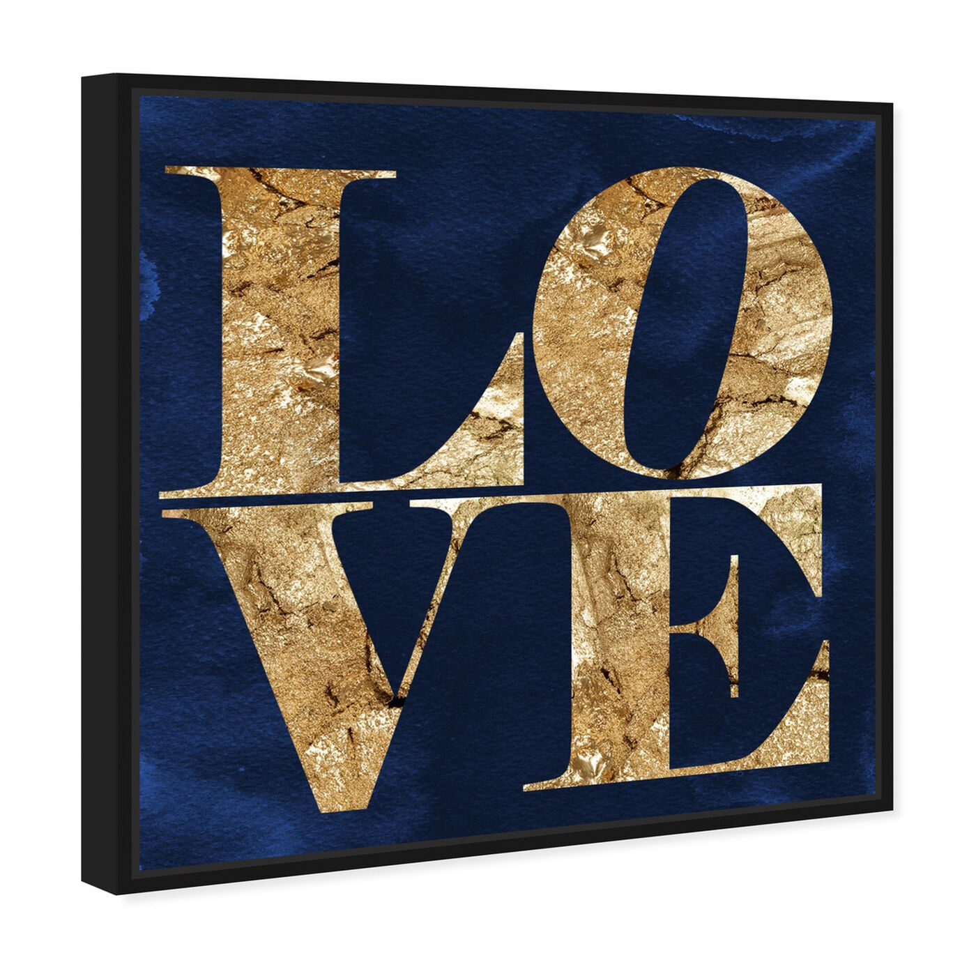 Angled view of Solid Gold Navy featuring typography and quotes and love quotes and sayings art.