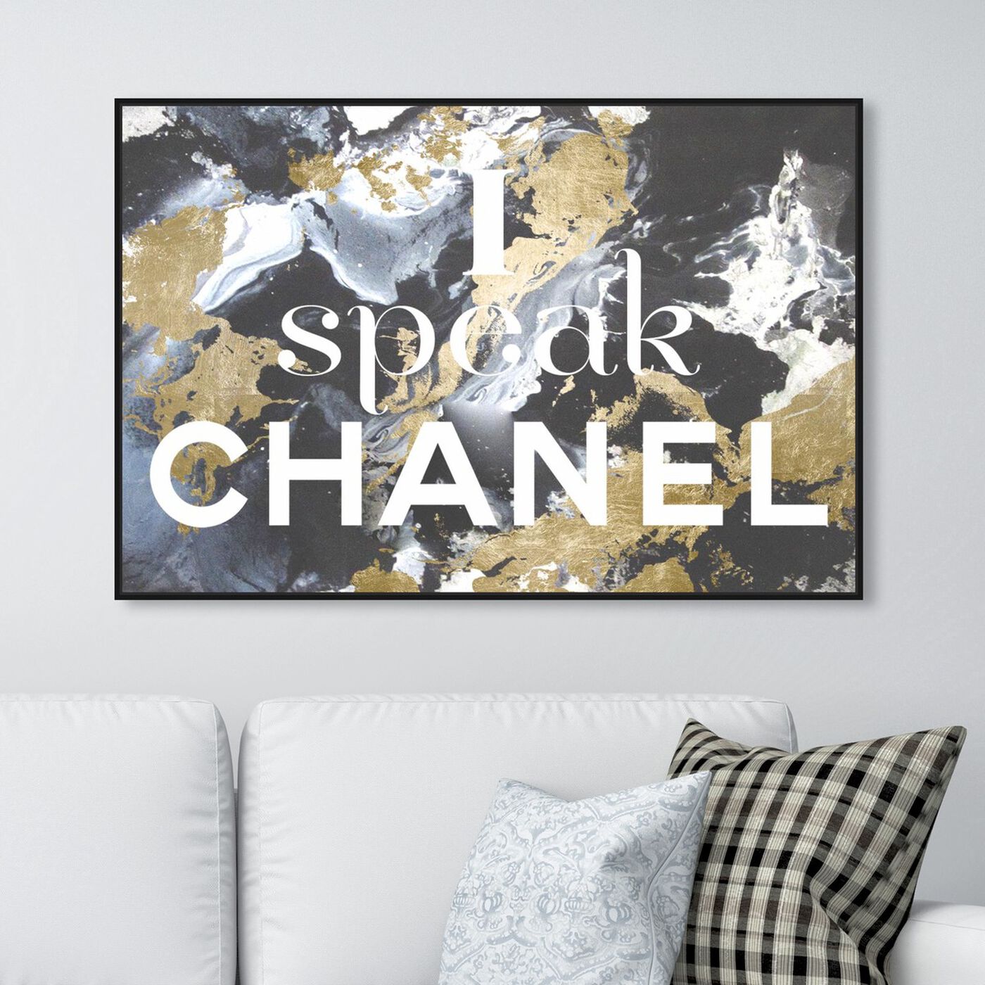 Hanging view of I Speak French featuring typography and quotes and fashion quotes and sayings art.