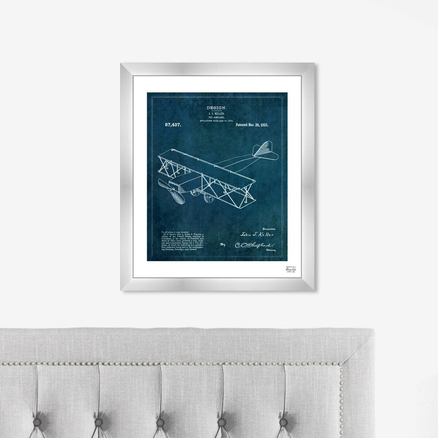 Hanging view of Toy Airplane 1921 featuring transportation and airplanes art.