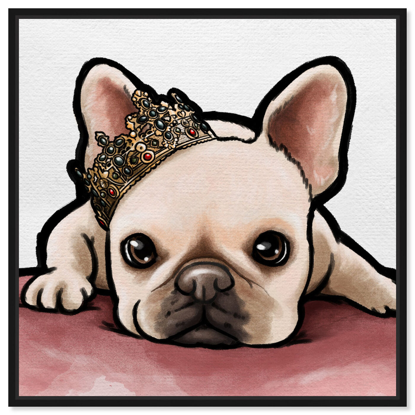Front view of Royal Frenchie featuring animals and dogs and puppies art.