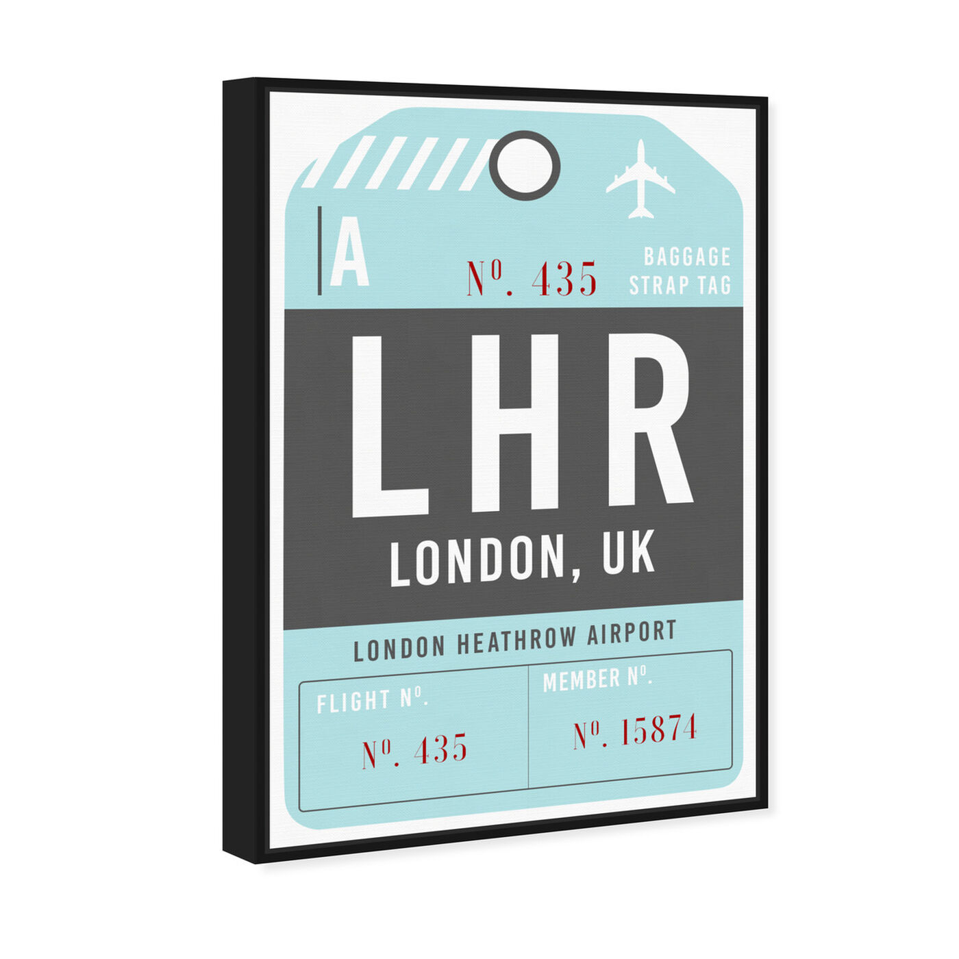 Angled view of London Luggage Tag featuring cities and skylines and european cities art.