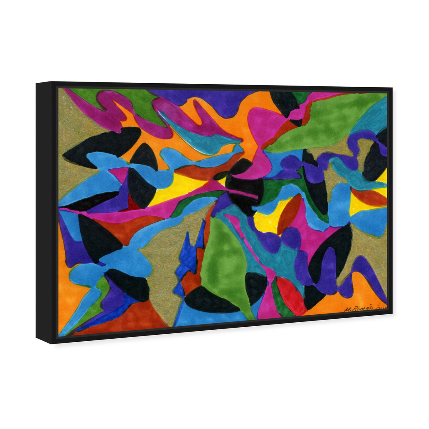 Angled view of Winding Rivers featuring abstract and paint art.