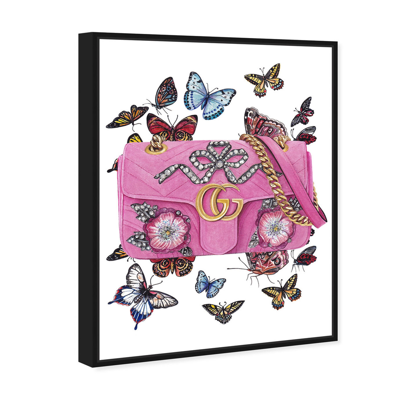 Angled view of Doll Memories - Butterflies featuring fashion and glam and handbags art.