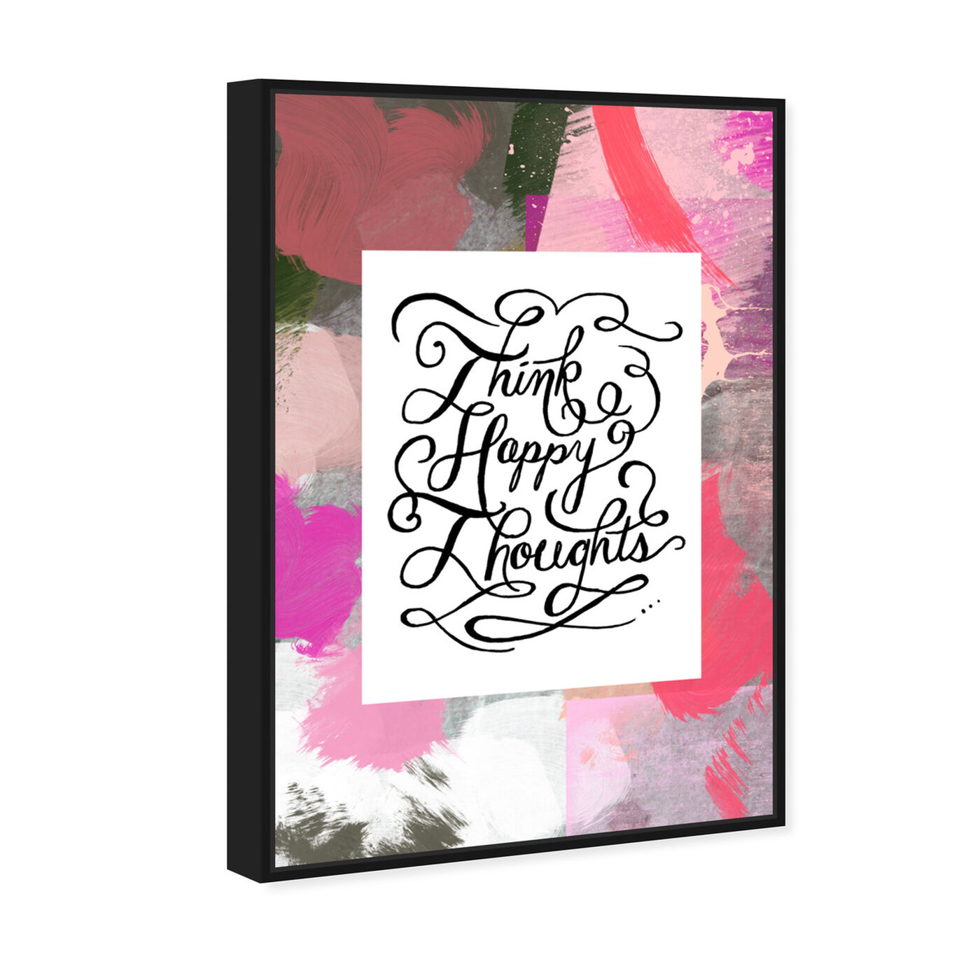 Angled view of Happy Thoughts II featuring typography and quotes and inspirational quotes and sayings art.