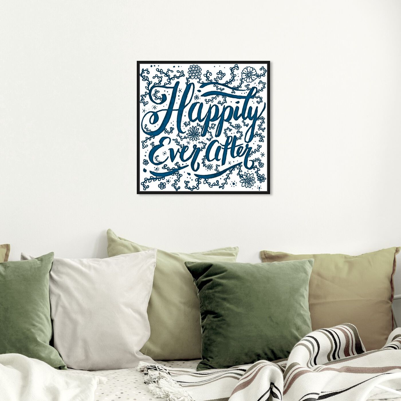 Hanging view of Happily Ever After featuring typography and quotes and family quotes and sayings art.