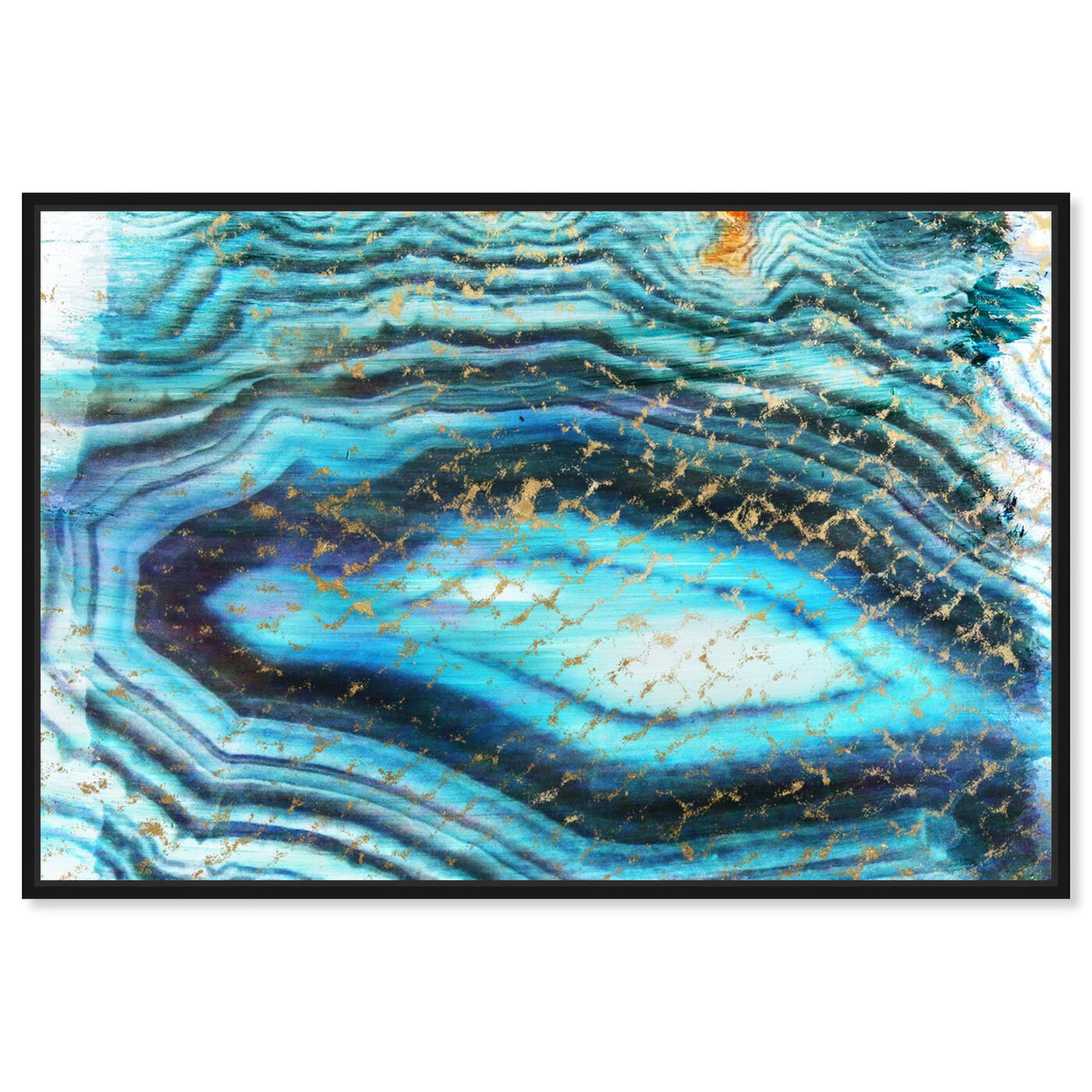 Front view of Sea of Turquoise featuring abstract and crystals art.
