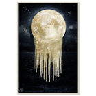 Front view of Solid Gold Heart Moon featuring astronomy and space and moons art. image number null