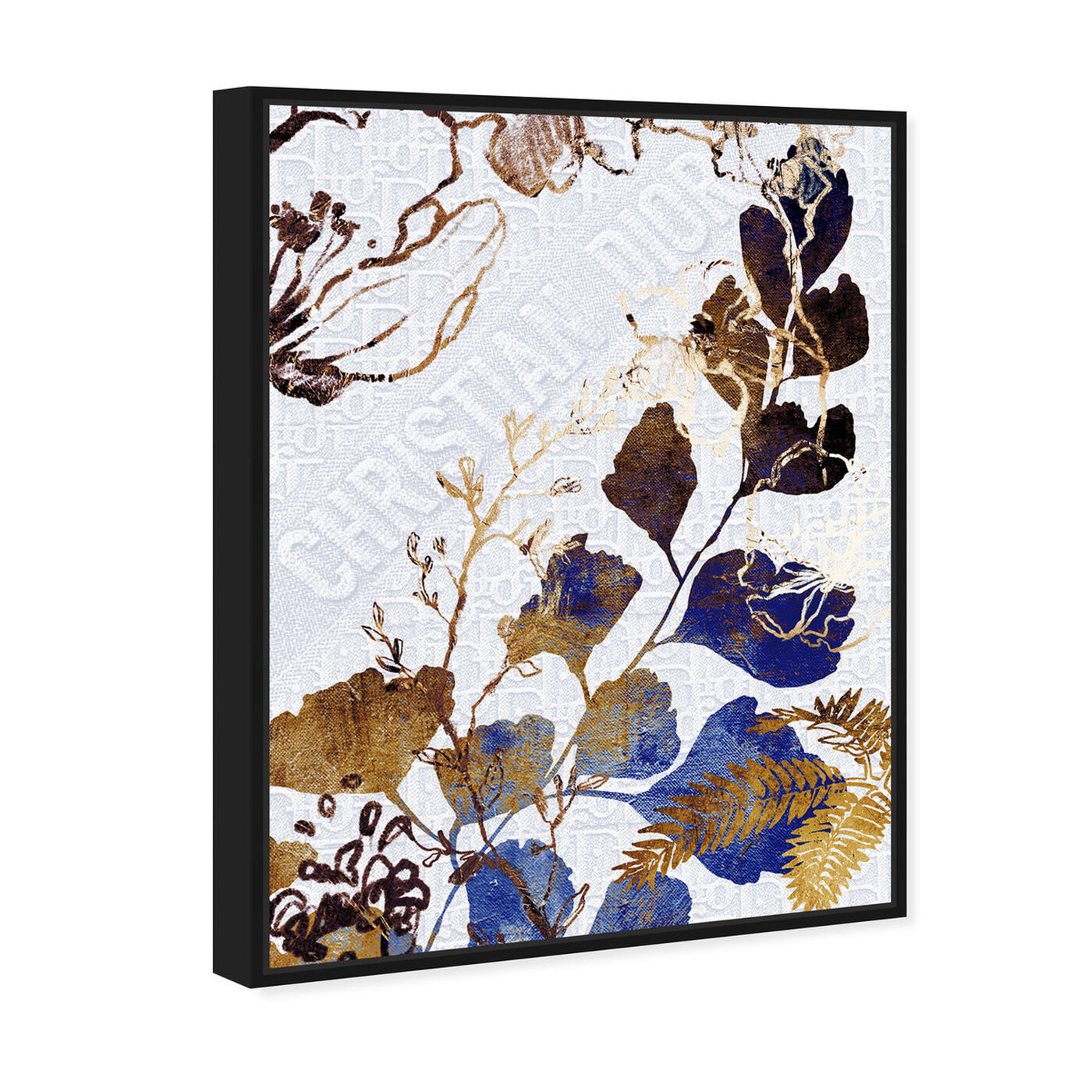 Angled view of Indigo Blue Dreams featuring floral and botanical and botanicals art.