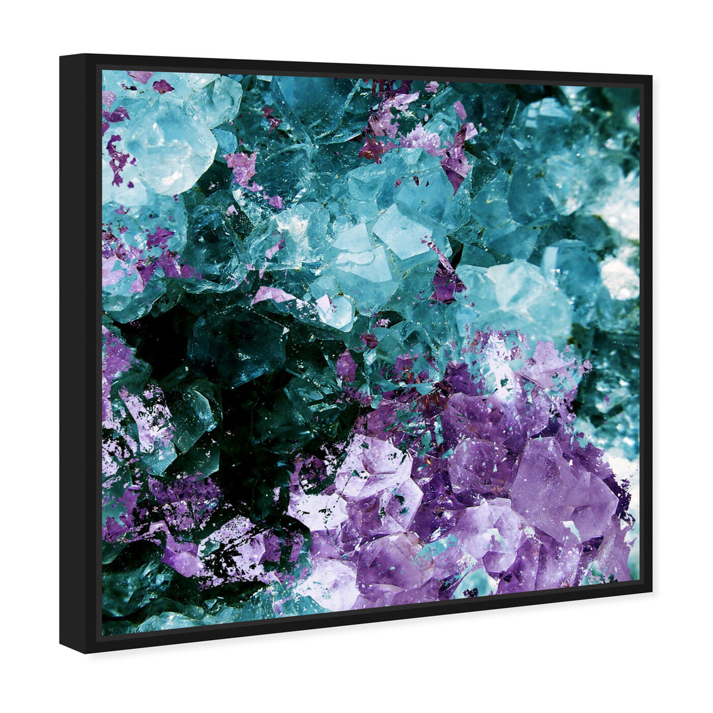 Angled view of Amethyst Love featuring abstract and crystals art.