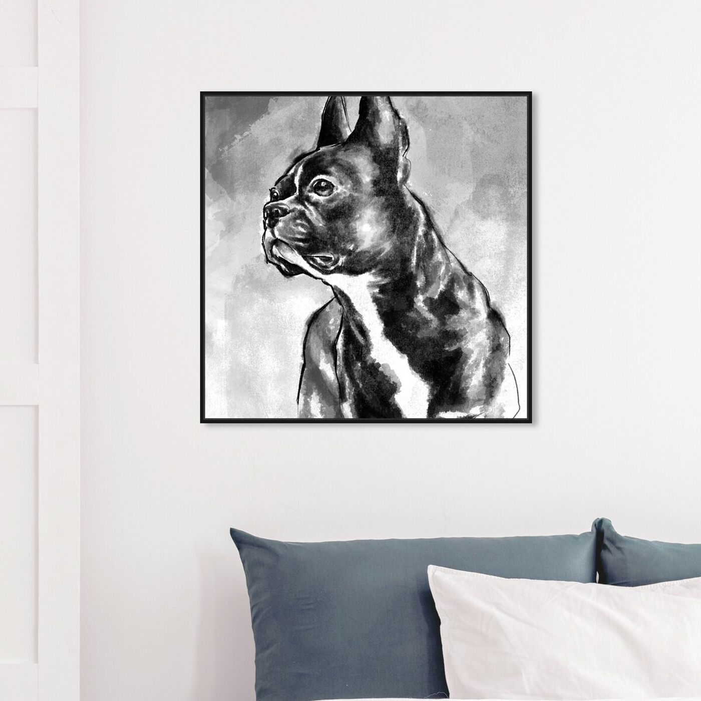 Hanging view of French Bulldog featuring animals and dogs and puppies art.