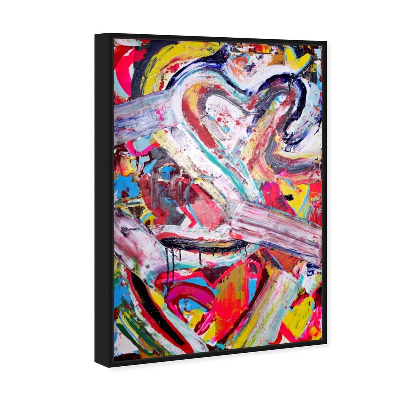 Angled view of Love Remix by Tiago Magro featuring abstract and shapes art.