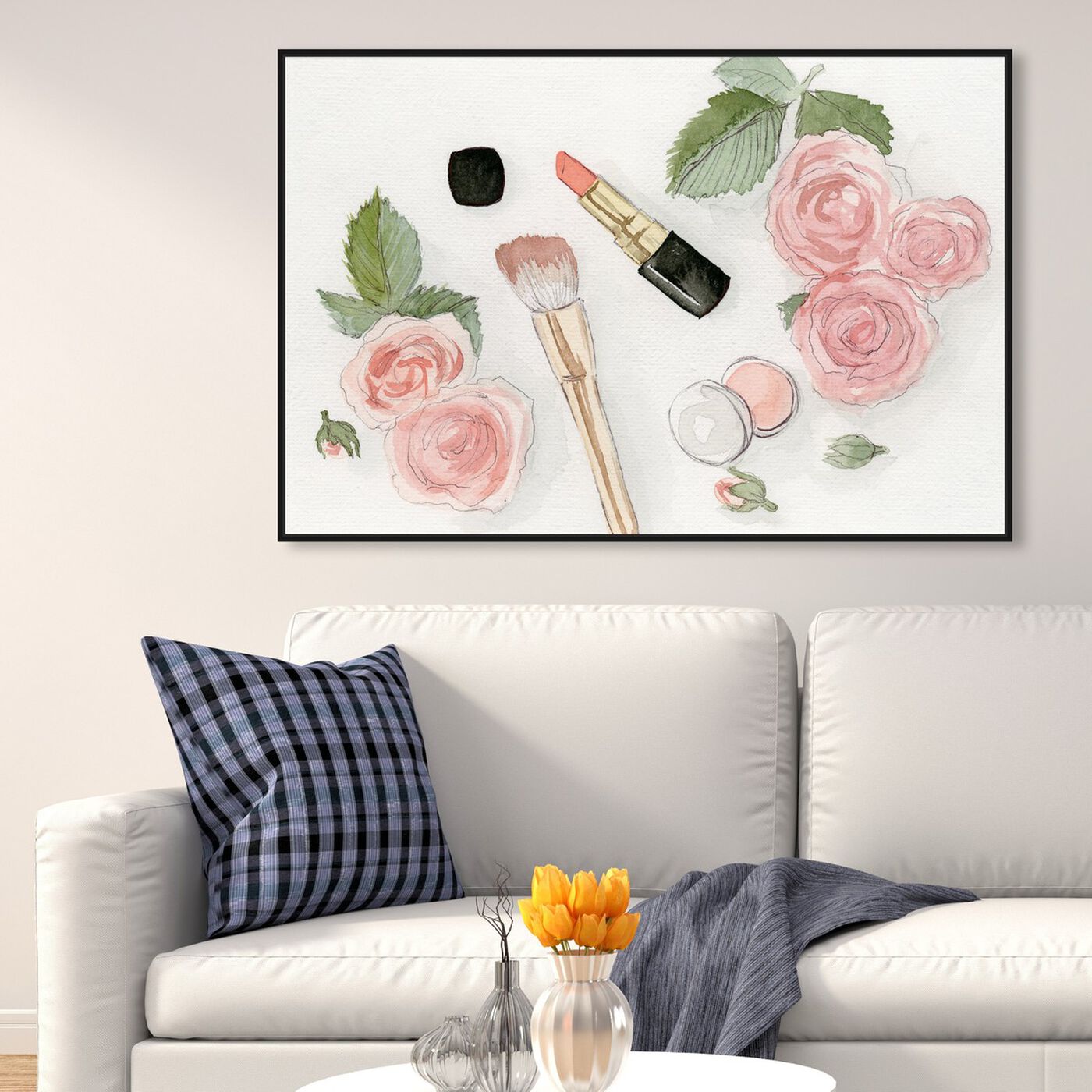 Hanging view of Blush Dream featuring floral and botanical and florals art.