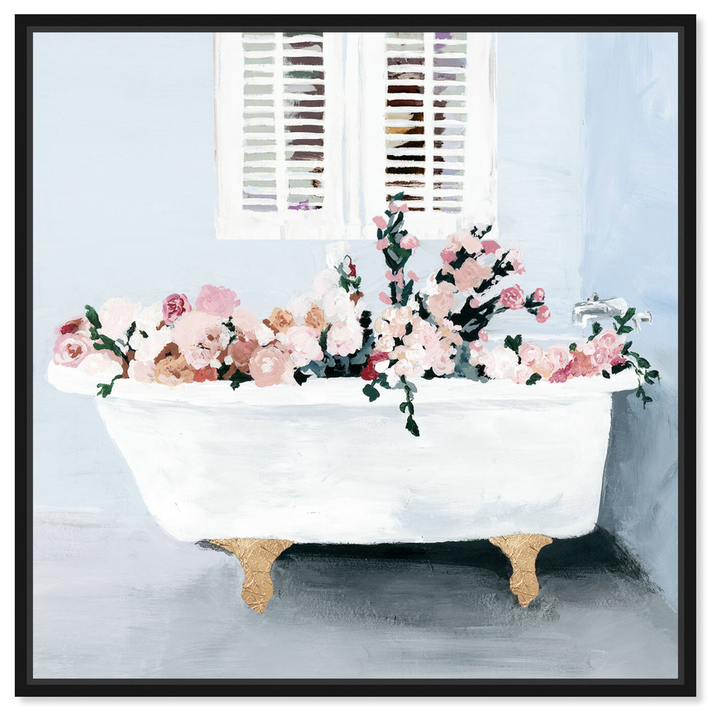 Front view of Floral Tub Square featuring floral and botanical and florals art.