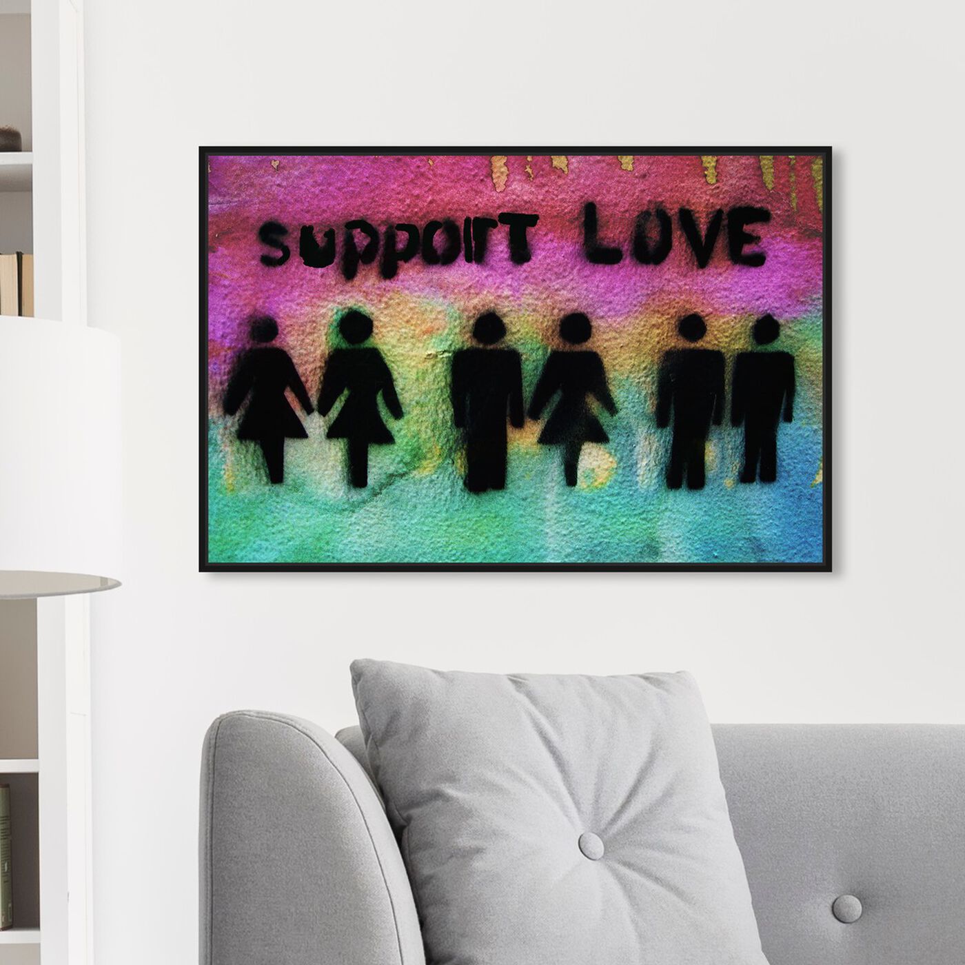 Hanging view of Support Love featuring typography and quotes and love quotes and sayings art.