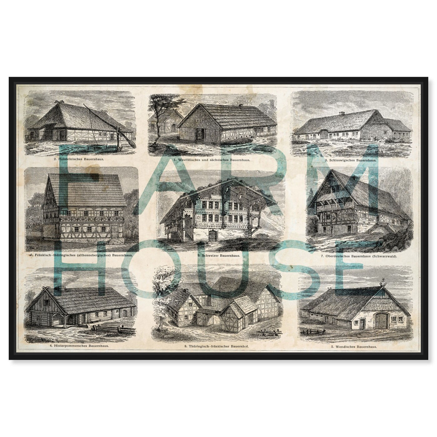 Front view of Farmhouse featuring nature and landscape and country landscapes art.