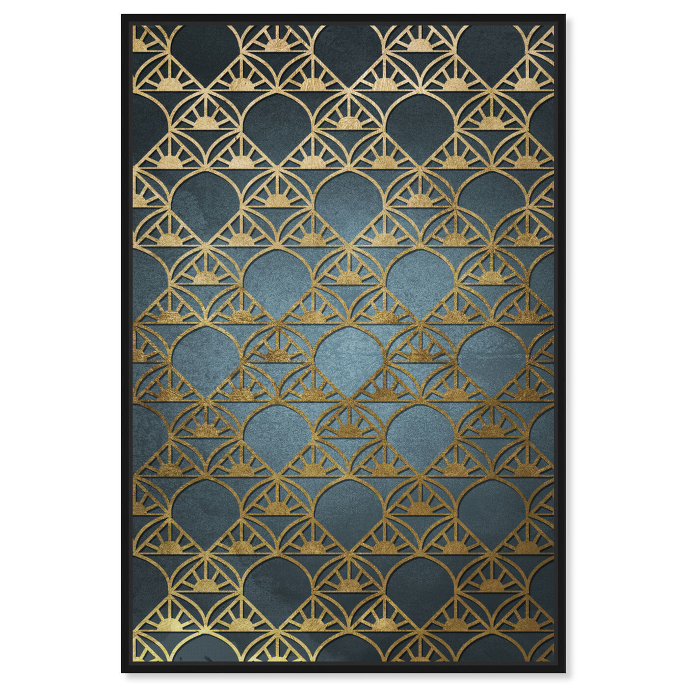 Front view of Gold Deco featuring abstract and patterns art.
