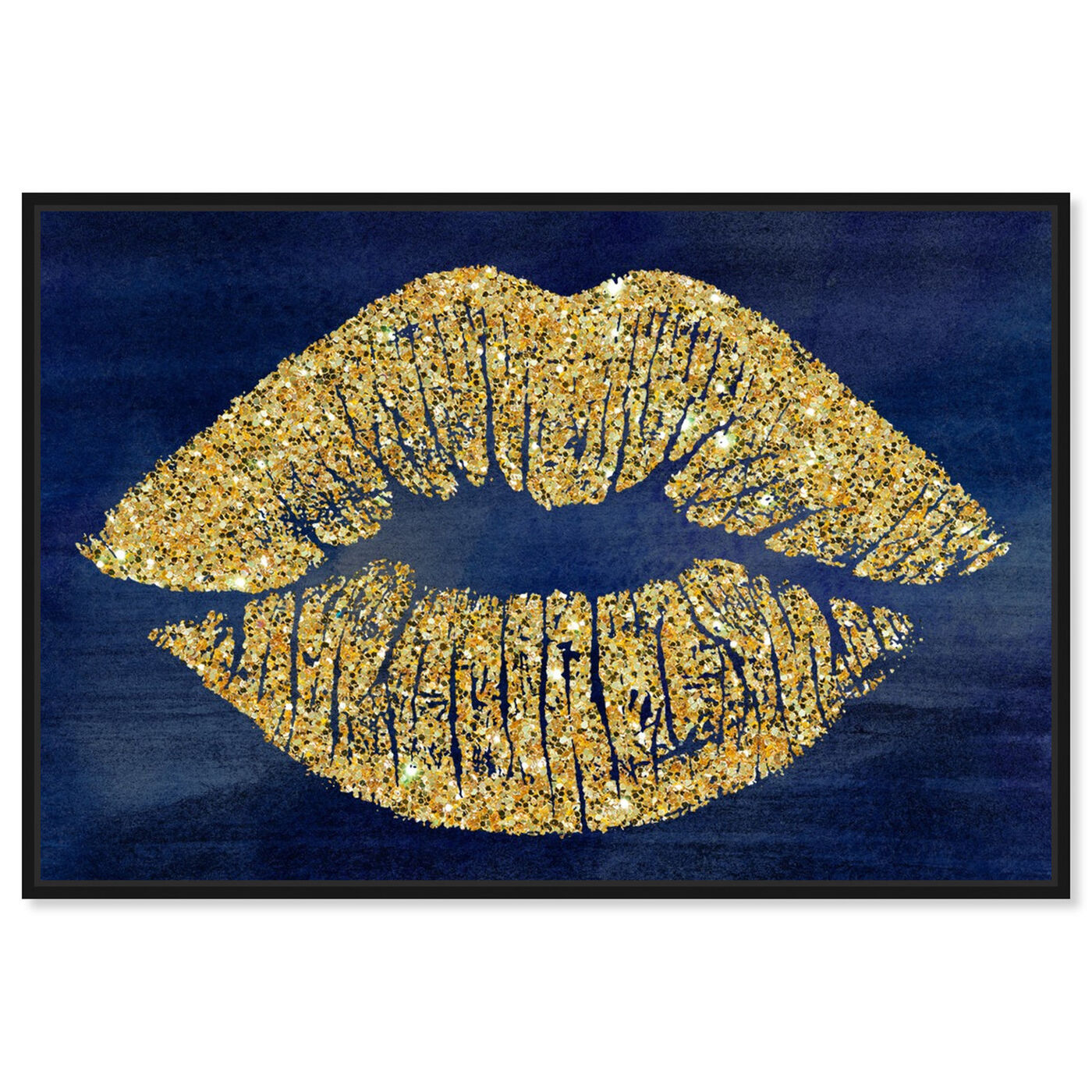 Front view of Solid Kiss Navy Lips featuring fashion and glam and lips art.
