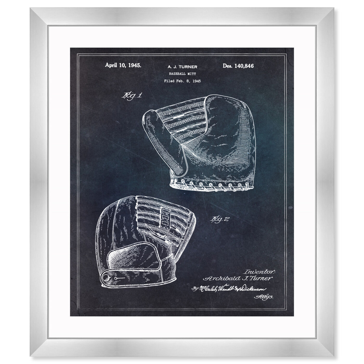 Front view of Baseball Mitt 1945 I featuring sports and teams and baseball art.