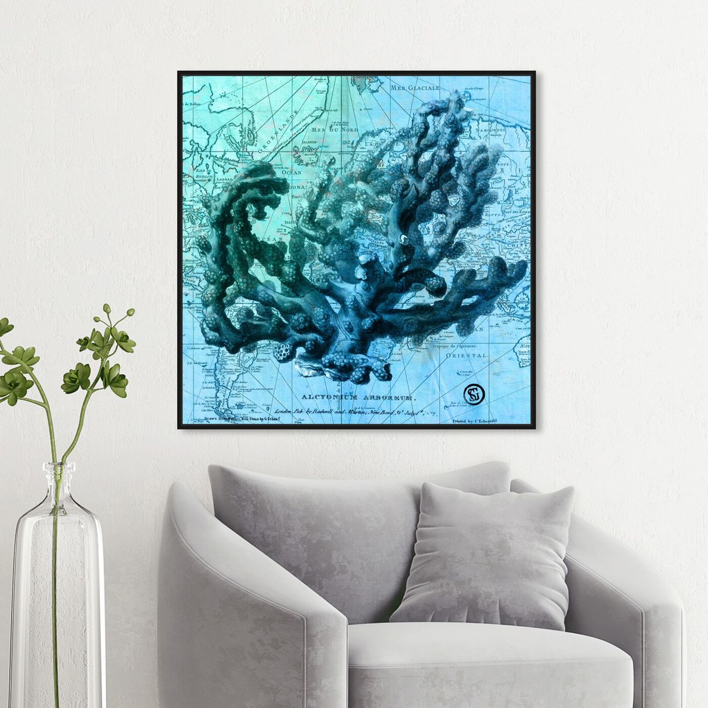 Hanging view of Oceana featuring nautical and coastal and marine life art.