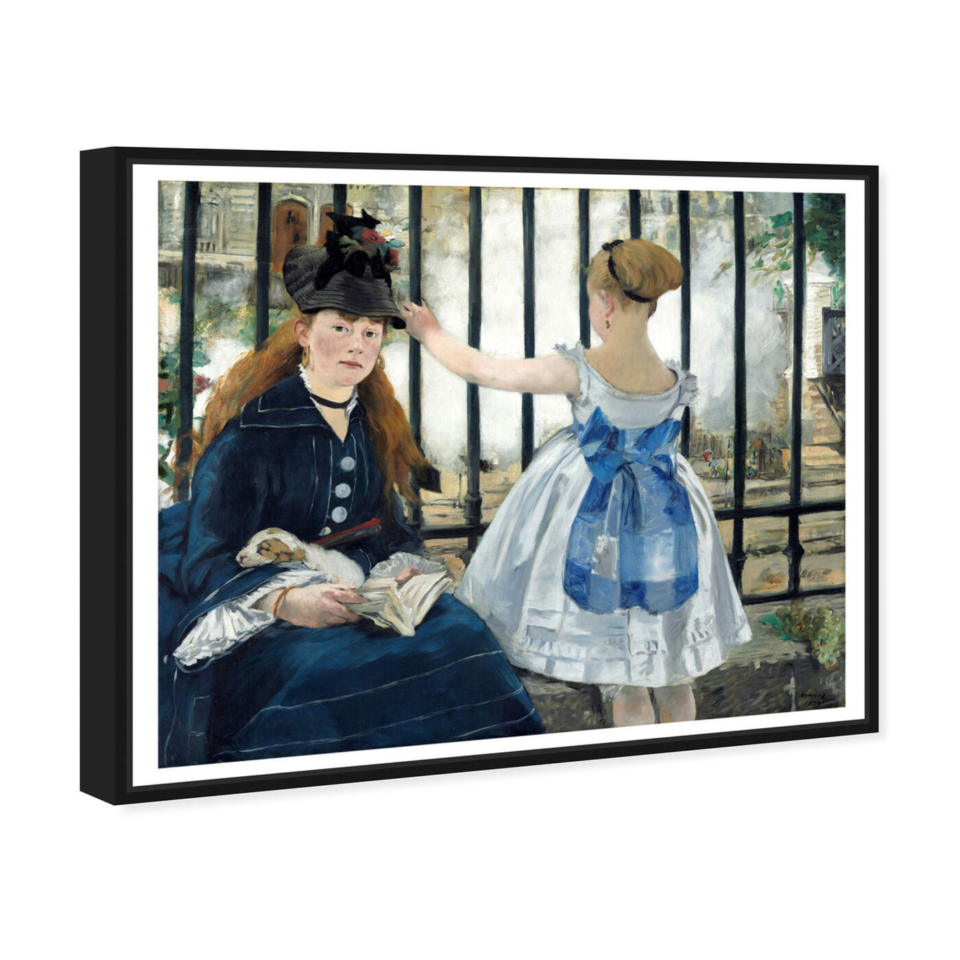Angled view of Manet - Le Chemin De Fer featuring classic and figurative and classical figures art.