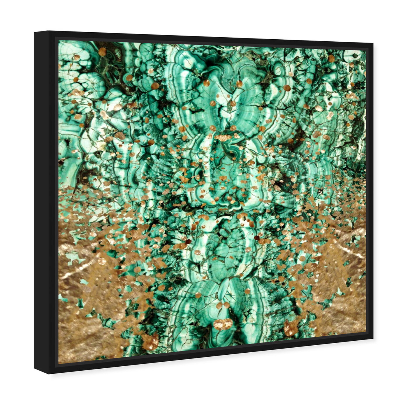 Angled view of Emerald Sparkle featuring abstract and crystals art.