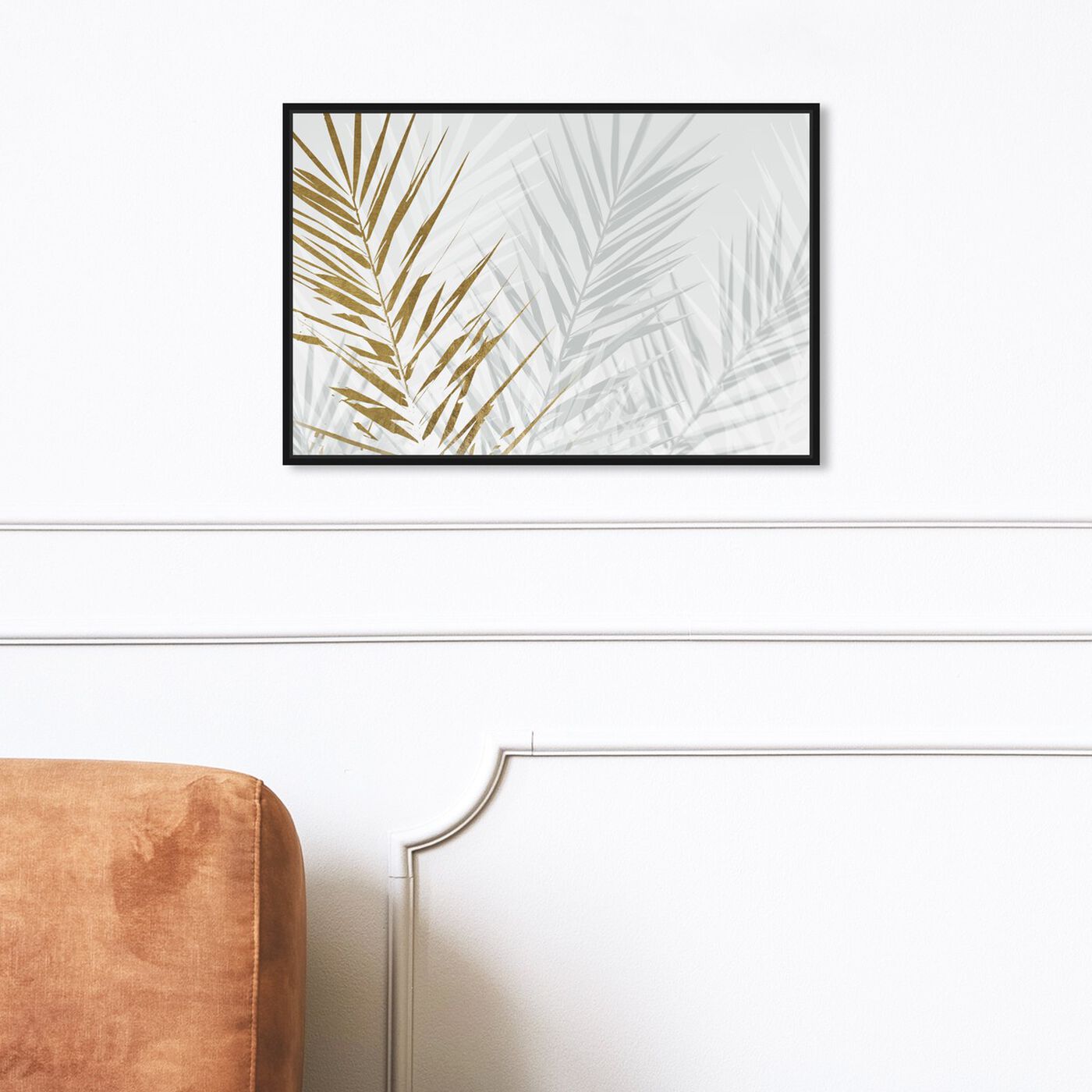 Hanging view of Eucalyptus Palm Gold featuring floral and botanical and botanicals art.