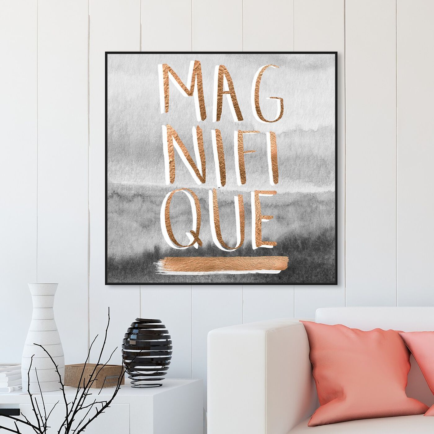 Hanging view of Magnifique Rose featuring typography and quotes and quotes and sayings art.