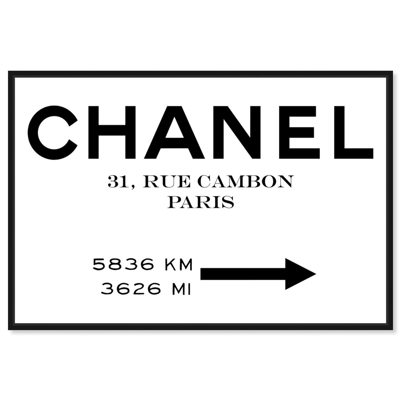 Front view of Couture Road Sign Minimalist I featuring fashion and glam and road signs art.