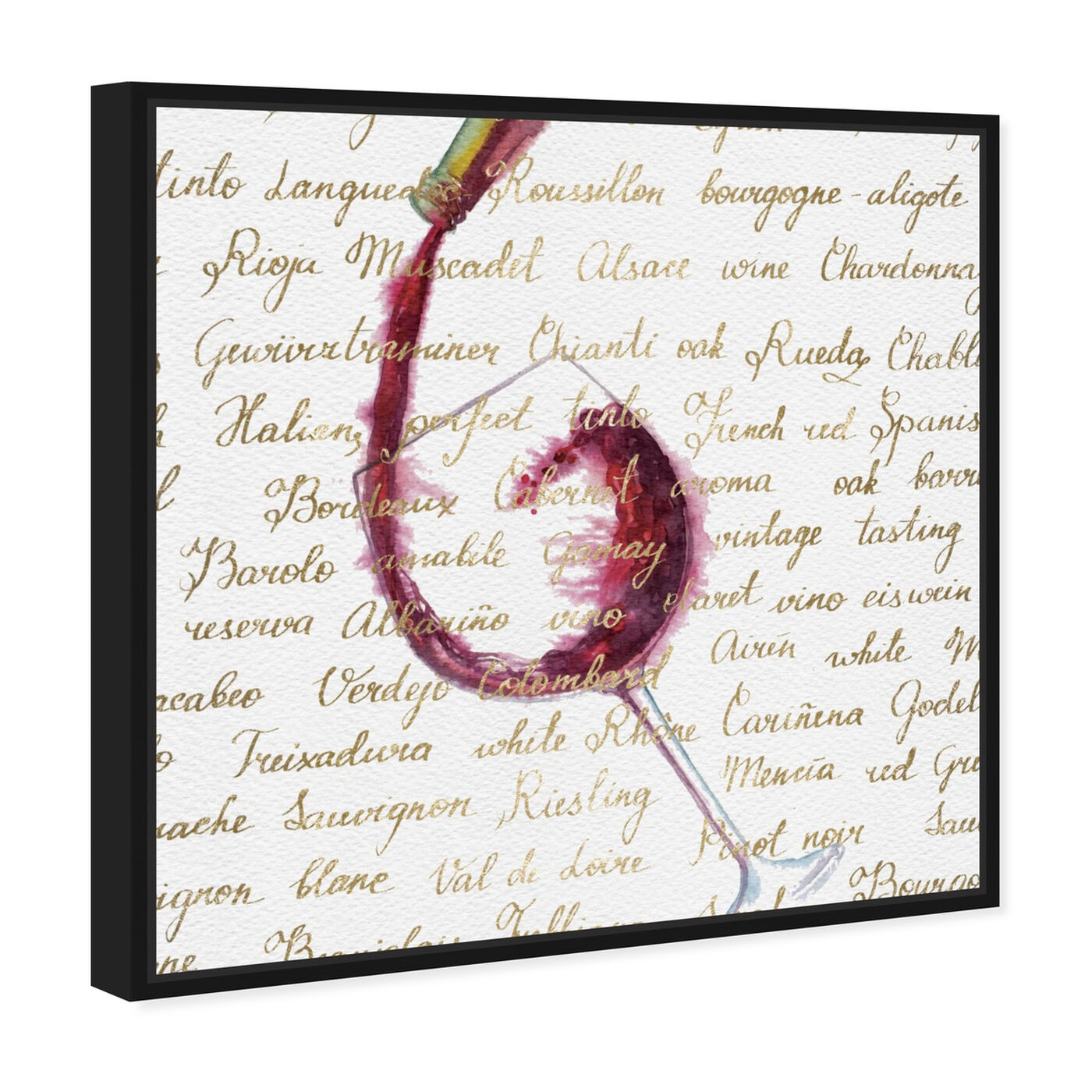 Angled view of Wine List featuring drinks and spirits and wine art.