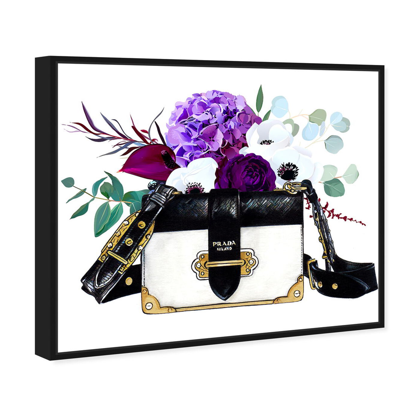 Angled view of Doll Memories - Paris Flower Bag featuring fashion and glam and handbags art.