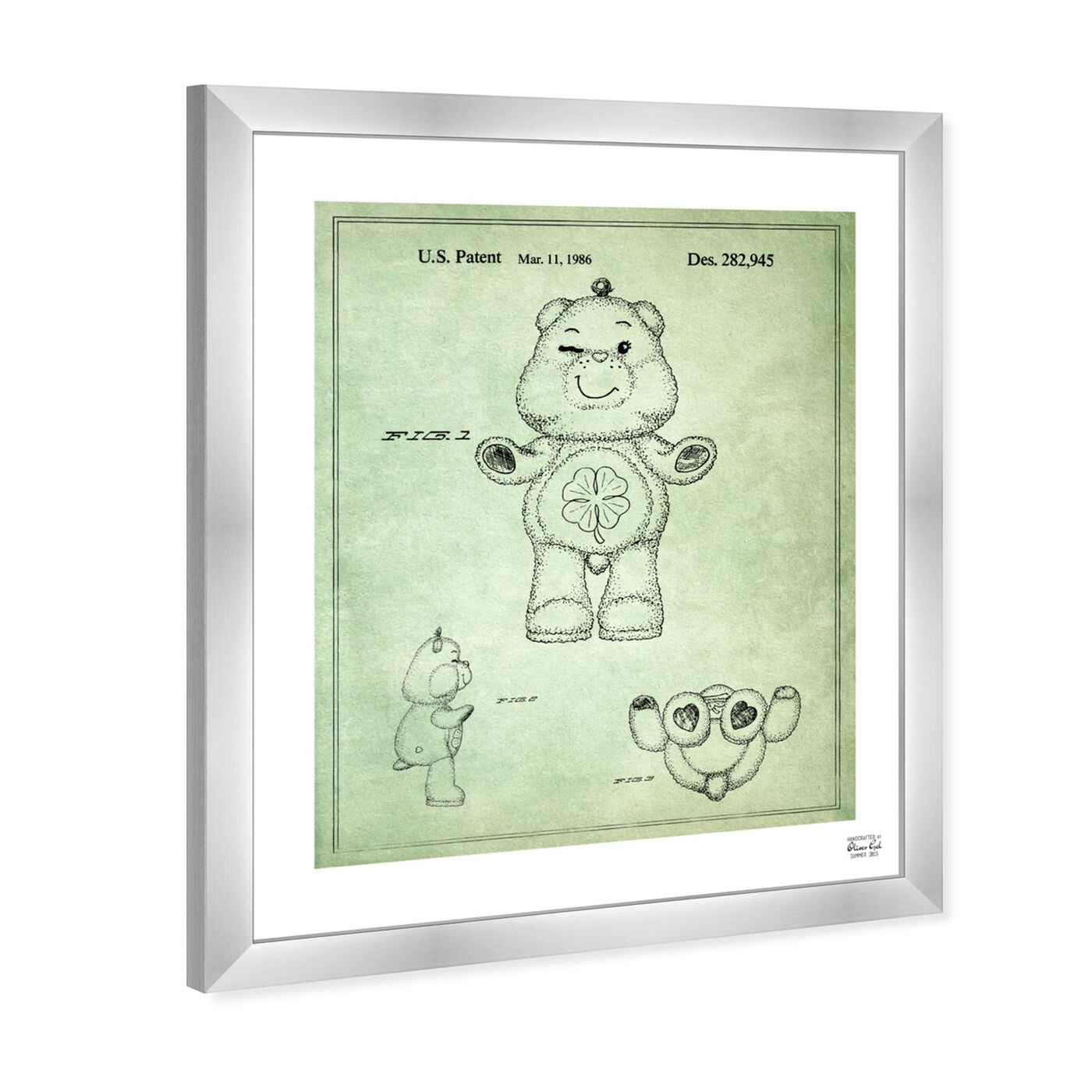 Angled view of Carebears - Good Luck Bear 1986 featuring symbols and objects and toys art.