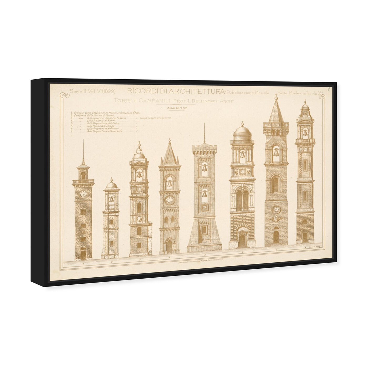 Angled view of Torri e Campanili - The Art Cabinet featuring architecture and buildings and european buildings art.