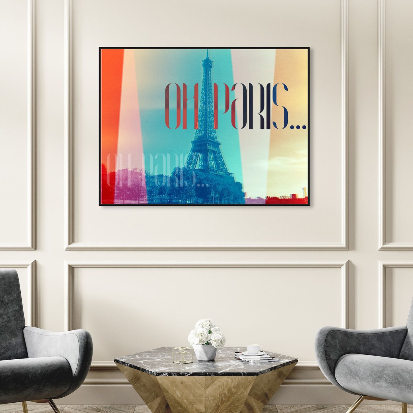 Hanging view of Oh Paris featuring world and countries and european countries art.