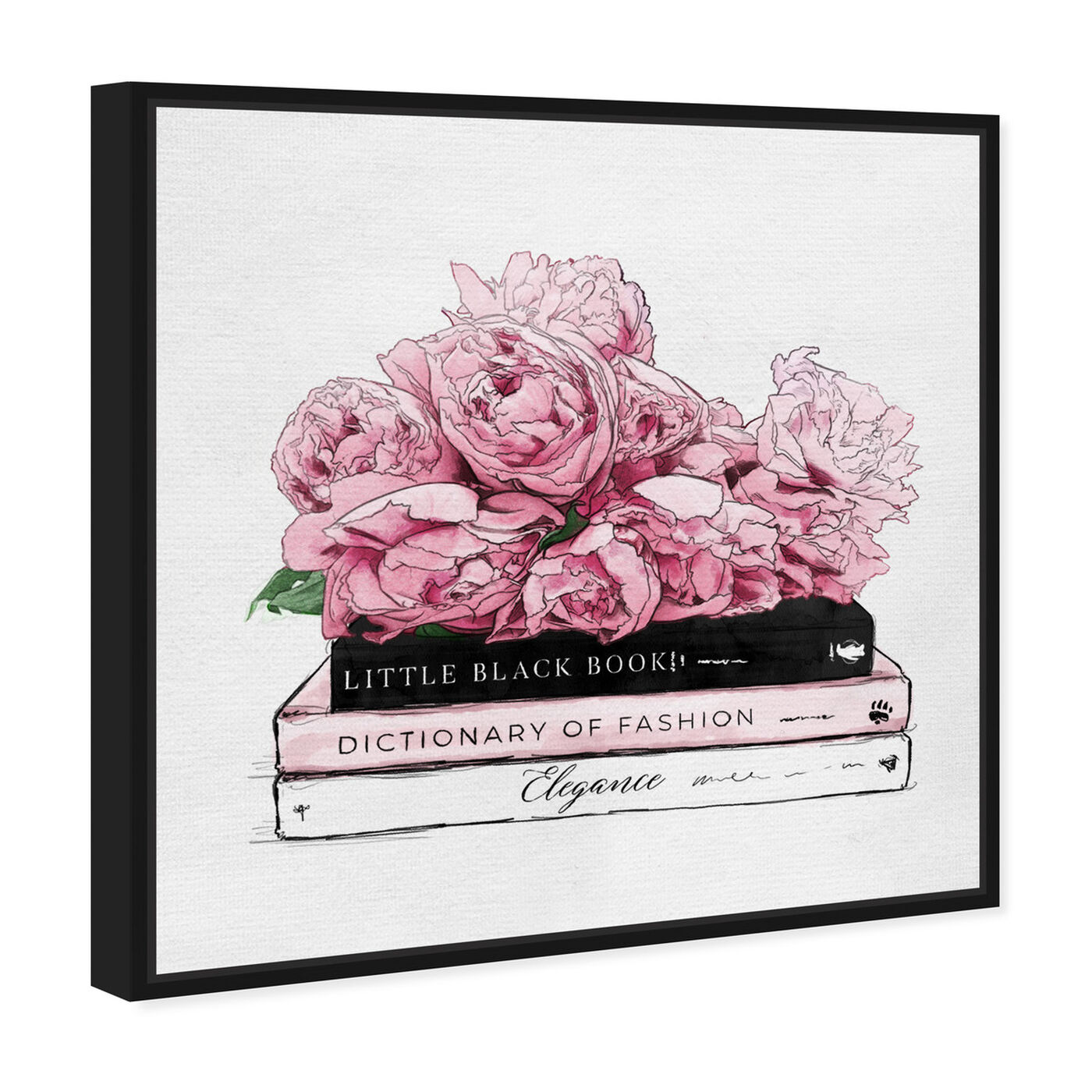 Angled view of Roses and Elegance Books featuring fashion and glam and books art.