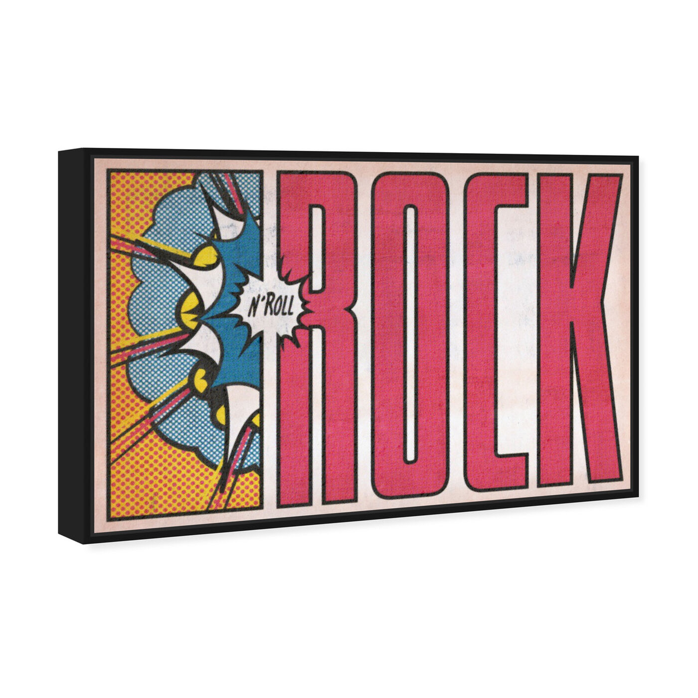 Angled view of Rock N' Roll featuring advertising and comics art.