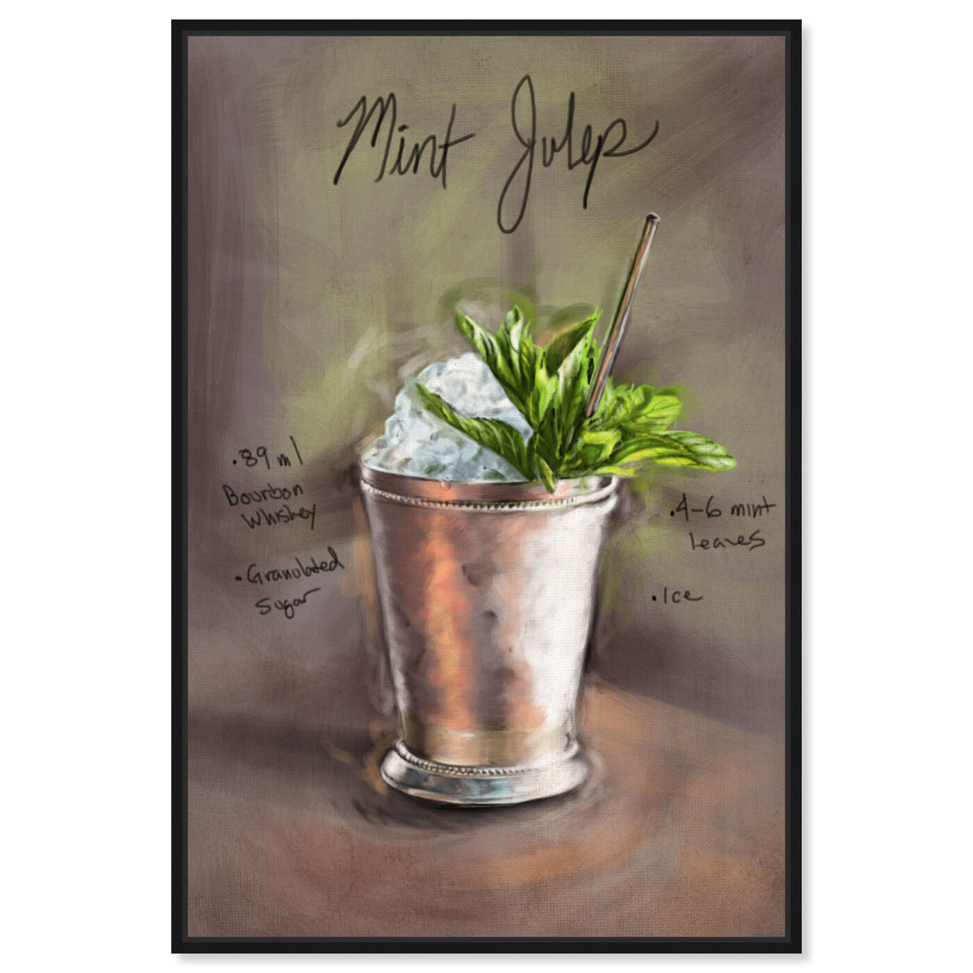 Front view of Mint Julep featuring drinks and spirits and cocktails art.