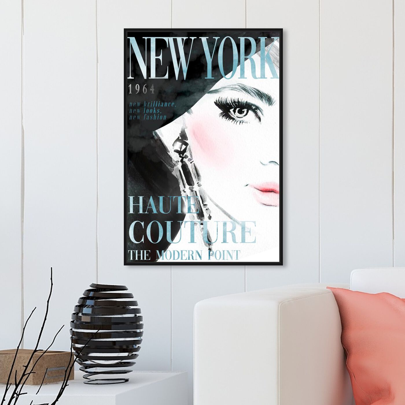 Hanging view of Cover New York Aqua featuring advertising and publications art.