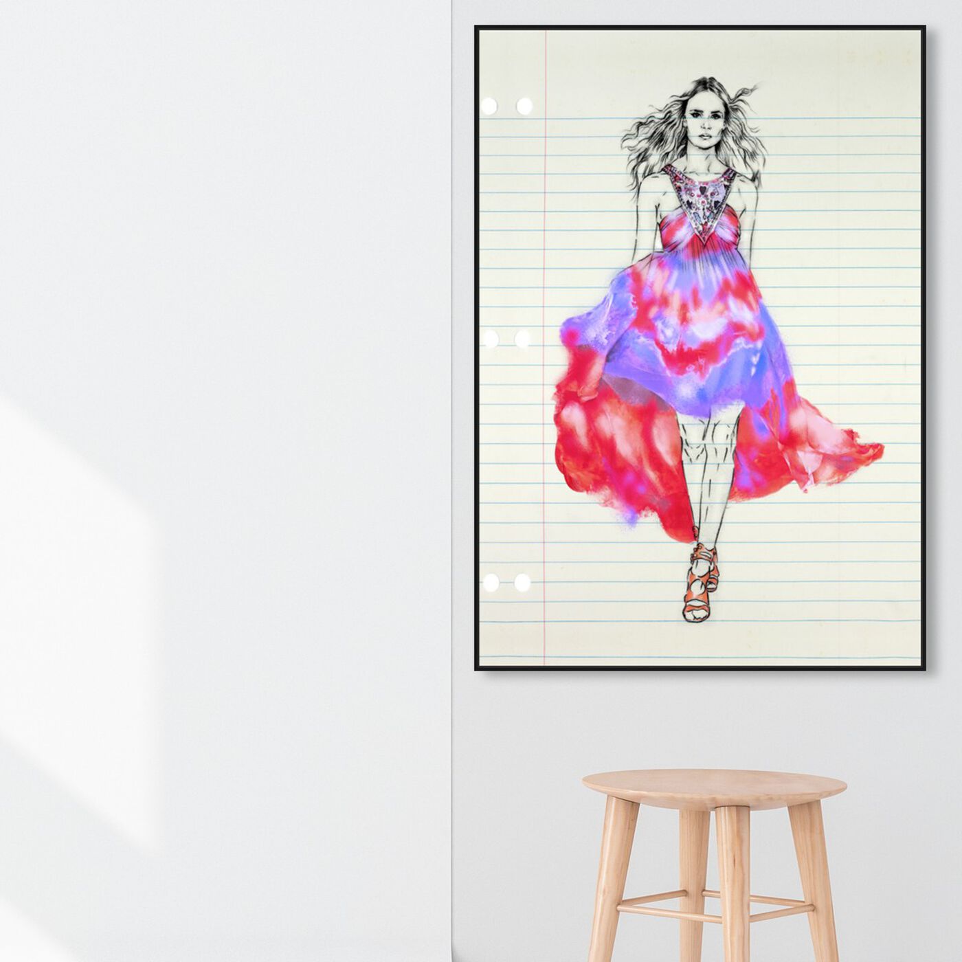 Hanging view of Fashion Illustration 1 featuring fashion and glam and dress art.