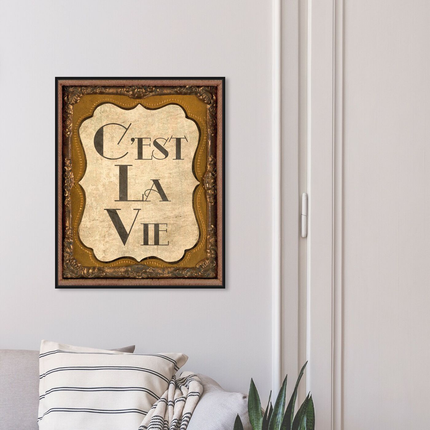 Hanging view of C'est La Vie featuring typography and quotes and quotes and sayings art.
