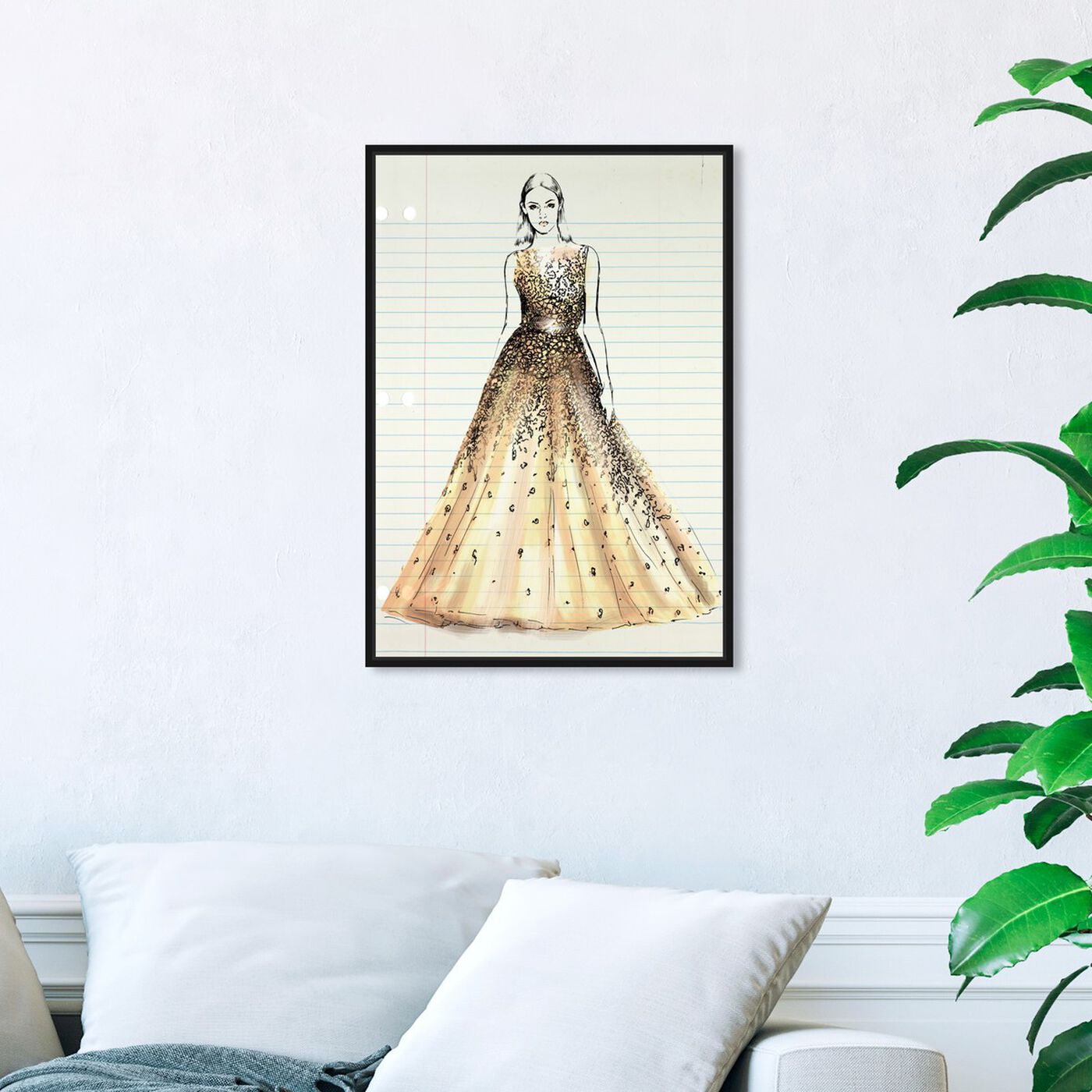 Hanging view of Fashion Illustration 3 featuring fashion and glam and dress art.