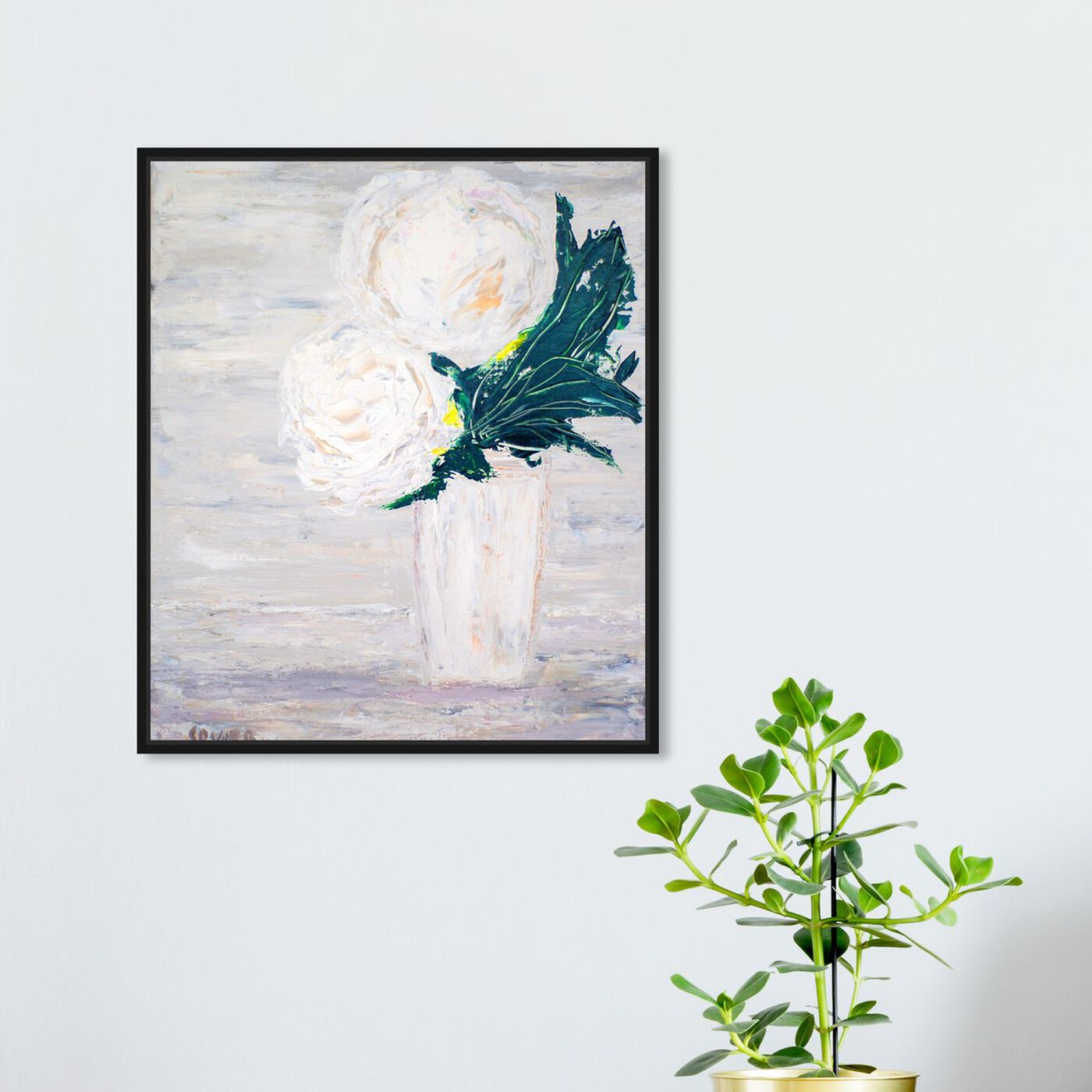 Hanging view of Fleurs du Lumiere V by Claire Sower featuring floral and botanical and florals art.